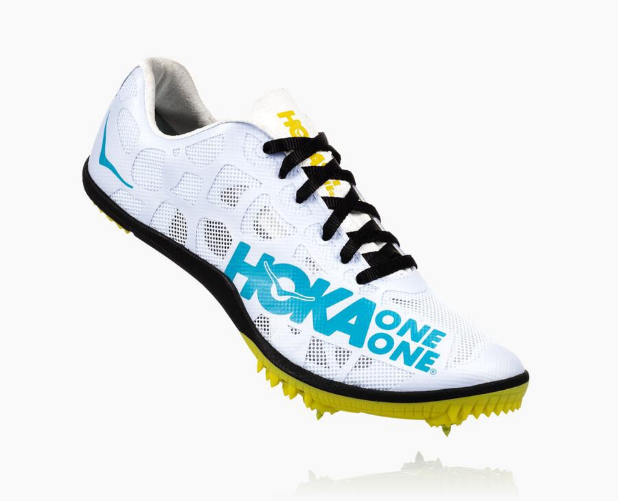 Spikes Mens - Hoka One One Rocket X - White/Blue - VBOFTGC-12